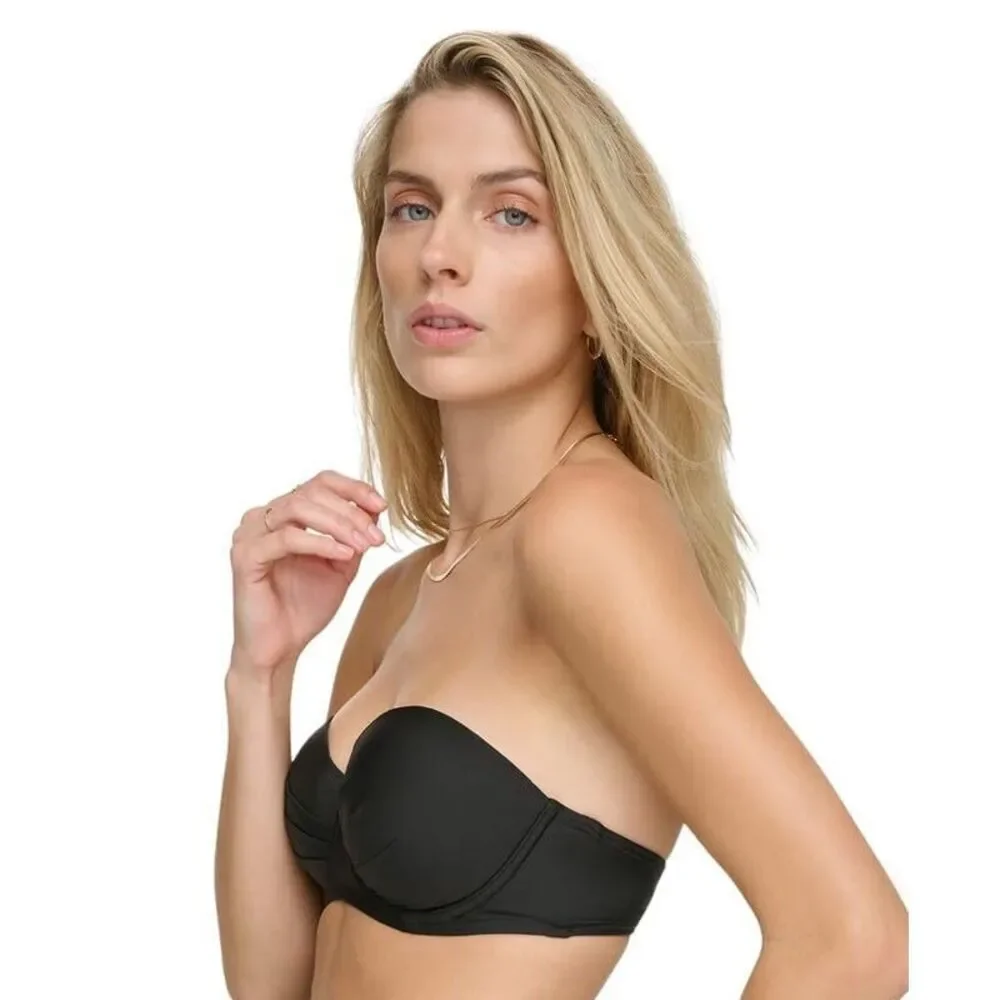 Calvin Klein Women's Underwire Balconette Bikini Top Black Medium